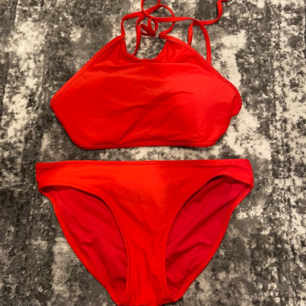 Aerie High Neck Red Bikini